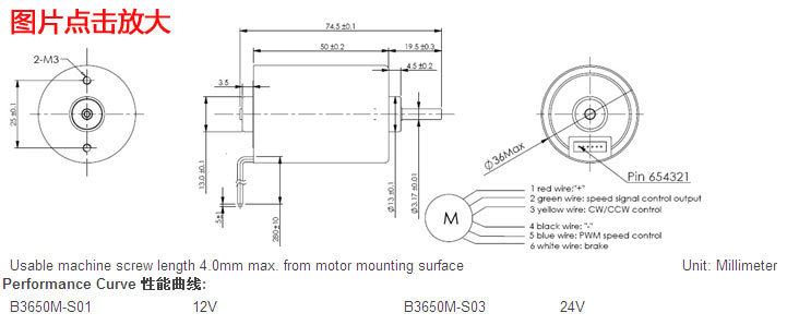 B3650M直流无刷电机 