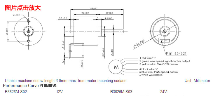 B3626M 直流无刷电机 