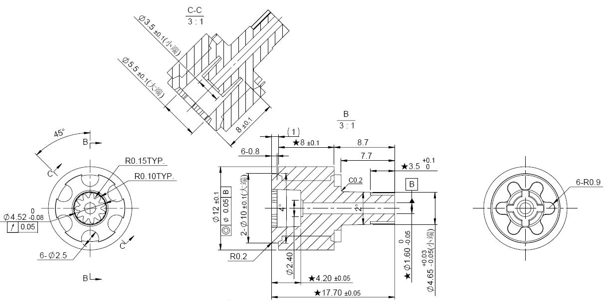 B2418AR直流无刷电机外形图.